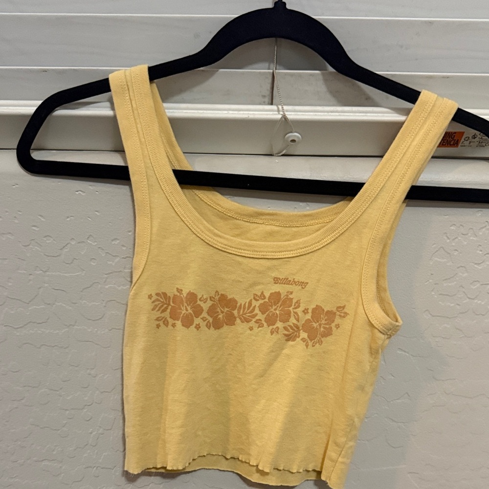 Billabong Yellow Floral Crop Top